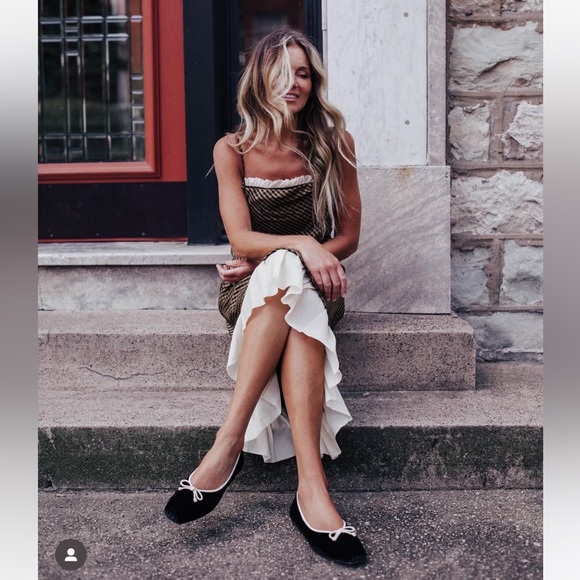 NWT ANTONIO MELANI x Courtney Grow Bond Gingham Print Flutter Hem Midi Dress - Picture 4 of 15